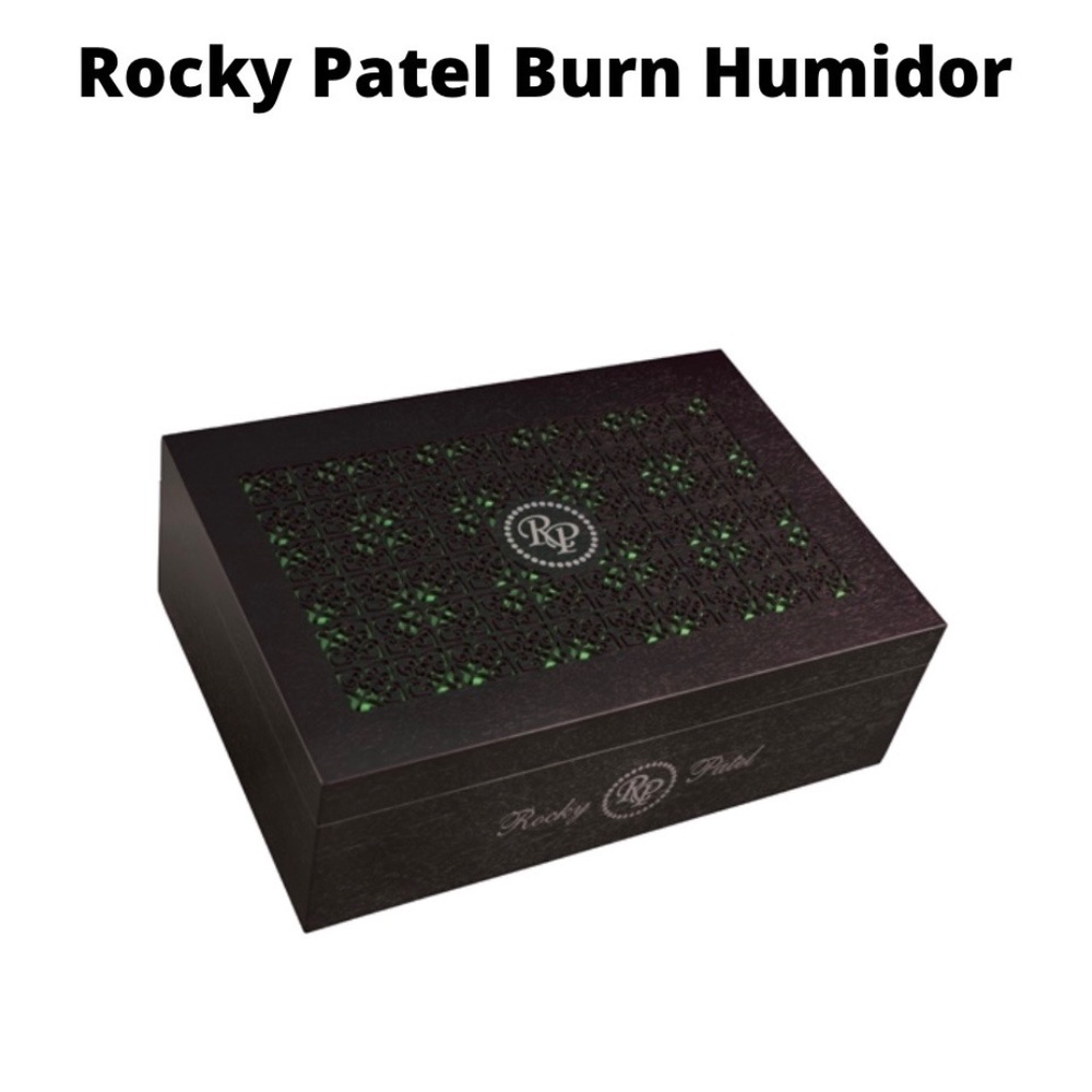 Rocky Patel Wood Cigar Humidor - 100 Cigars Storage with matching ashtray